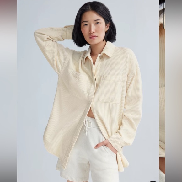 Pink corduroy shirt Jacket - Picture 1 of 5